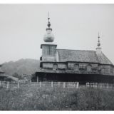Cerkiew cztero zrębowa, kryta gontem, wieś Jałowe, foto 1921 r.