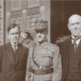 Rząd Rusi Podkarpackiej dr Hryhorij  Żatkoowicz, generał Edmond Enno oraz Petr Erenfeld, foto 1920 r.