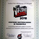 Tytuł oraz godło Jazzowy Dom Kultury dla Centrum Kulturalnego w Przemyślu, zdj. Krystyna Juźwińska