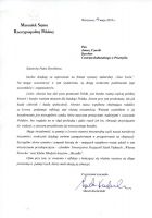 List od Marszałka Sejmu RP Marka Kuchcińskiego z okazji finisażu wystawy "Nasz Lwów"