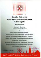 Podziękowanie  od Oddziału Rejonowego Polskiego Czerwonego Krzyża w Przemyślu