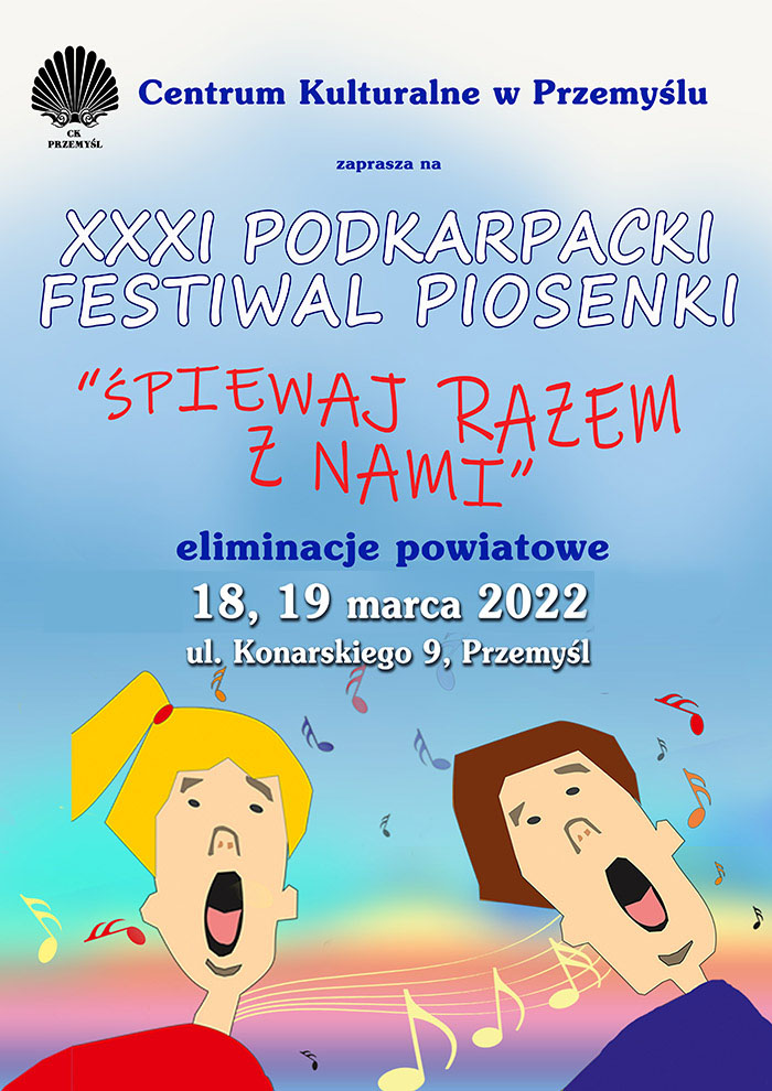 Plakat zapraszajacy na 31. Podkarpacki Festiwal Piosenki 